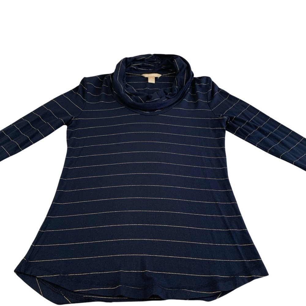Banana Republic Modal Stretch Navy Striped Cowl Neck Top- XS